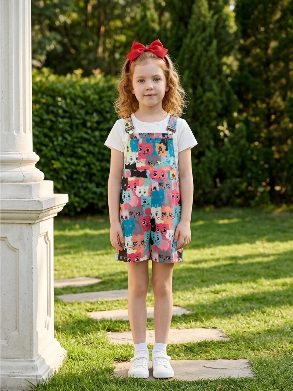 Purr-fectly Cute! The Cat’s Meow Toddler Cartoon Print Romper Jumpsuit